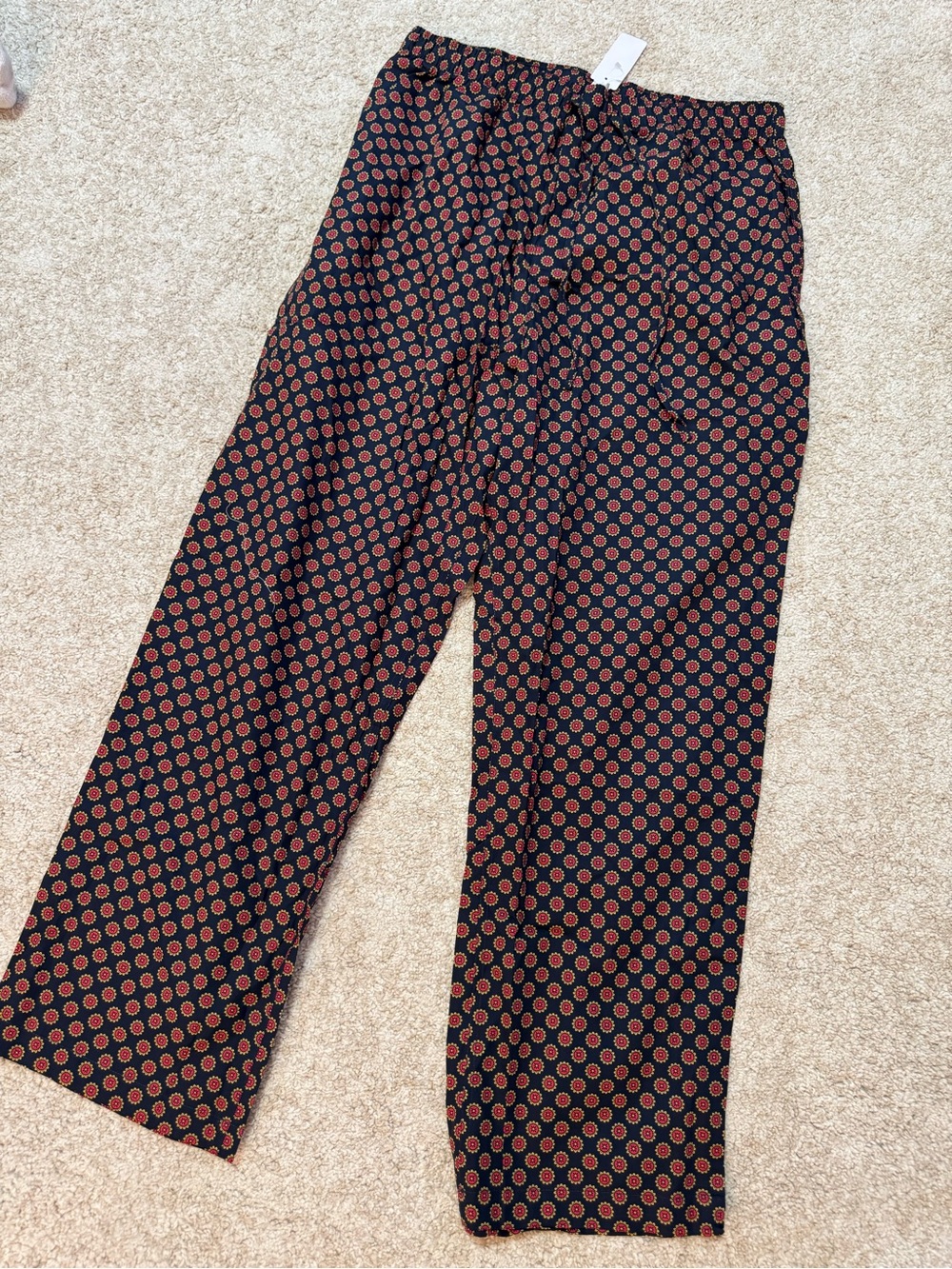 Brooks Brothers Black Joggers with Red Dot Medallion Print